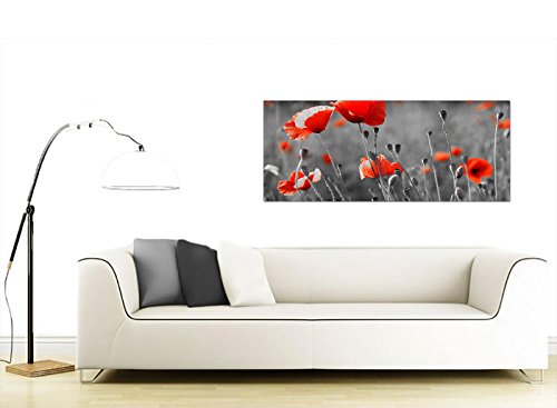 Wallfillers - Lienzo decorativo (grande, diseño de amapolas rojas, imágenes de flores poco costosas, 1135)
