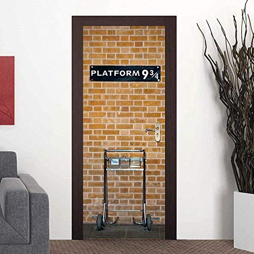 Wallflexi - Mural para puerta (9,75, diseño de reyes cruzados), diseño de pared