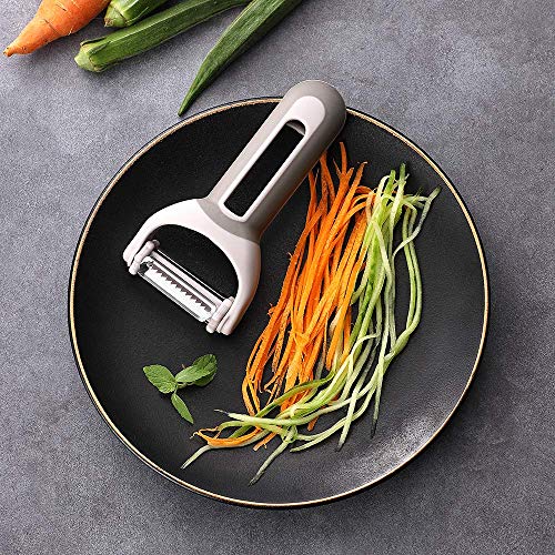 wanbasion Gris Pelador de Patatas Acero Inoxidable Giratorio, Pelador de Frutas Y Verduras Manual, Cocina Pelador de Patatas Profesional Tomates Pelapatatas Zanahorias