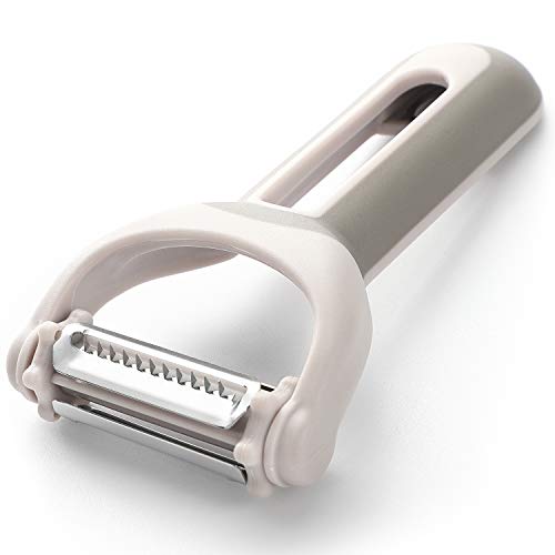 wanbasion Gris Pelador de Patatas Acero Inoxidable Giratorio, Pelador de Frutas Y Verduras Manual, Cocina Pelador de Patatas Profesional Tomates Pelapatatas Zanahorias