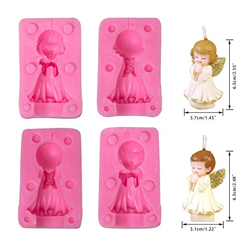 WANDIC Molde de Silicona, Molde de ángel Decorativo 3D para Velas de jabón, Juguetes Decorativos, Manualidades artísticas, niños y niñas