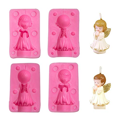 WANDIC Molde de Silicona, Molde de ángel Decorativo 3D para Velas de jabón, Juguetes Decorativos, Manualidades artísticas, niños y niñas