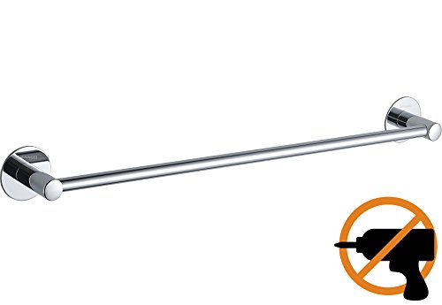 Wangel Toallero de Barra Fijar Sin Taladrar 60cm, Pegamento Patentado + Autoadhesivo, Acero Inoxidable, Acabado Pulido