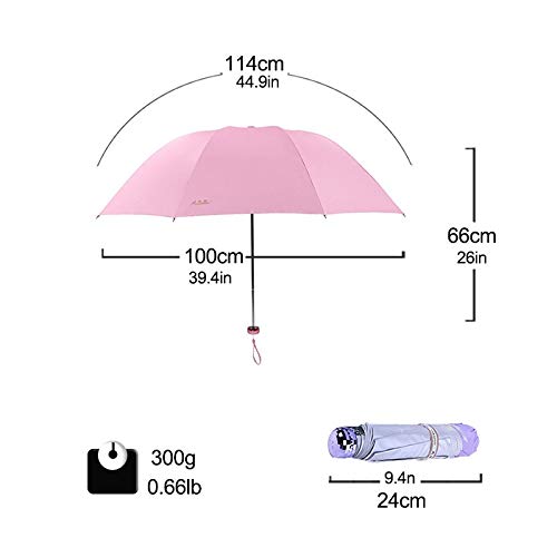 WANGJIA Paraguas De Sol para Las Mujeres Plegable Anti-UV Parasol Corporación A Prueba De Viento Viaje Niño Niña Niño Portátil Hombre Paraguas Mujer