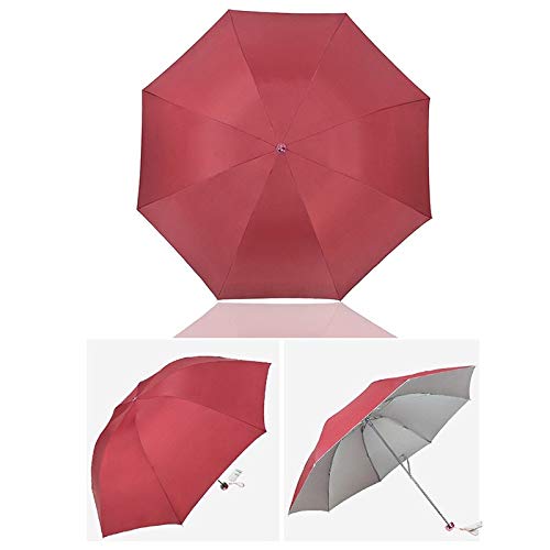 WANGJIA Paraguas De Sol para Las Mujeres Plegable Anti-UV Parasol Corporación A Prueba De Viento Viaje Niño Niña Niño Portátil Hombre Paraguas Mujer