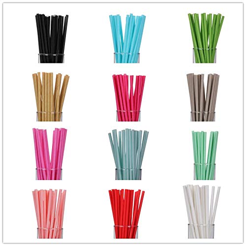 WANGJIAHAO 100 Piezas De Pajitas De Papel De Color Sólido, Pajitas De Beber Coloridas, Suministros para Fiestas Y Bodas