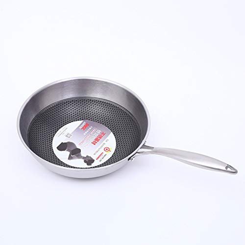 WANGYUJIE Wok de Nido de Abeja de Acero Inoxidable de Doble Fondo Antiadherente sin Humo sin Recubrimiento Olla Cocina de inducción Utensilios de Cocina Universal al por Mayor