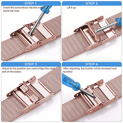 Wanme Correa Compatible con Apple Watch Correa 44mm 42mm 40mm 38mm, Estrecha y Fina Pulsera de Repuesto de Acero Inoxidable Hebilla de Metal para iWatch Series 5 4 3 2 1 (38mm/40mm, Rosa)