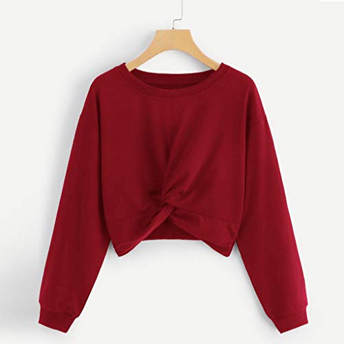 WARMWORD Mujer Sudaderas Cortas,Sudaderas Tumblr Mujer Cortas Otoño Invierno Chicas Ropa de Mujer Moda Sudadera Manga Larga Mujer Blusa Tops Hoodie de Mujer Sweatshirt,S-2XL