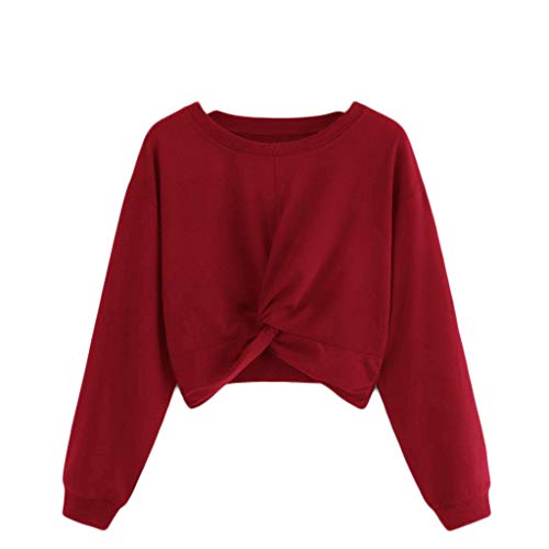 WARMWORD Mujer Sudaderas Cortas,Sudaderas Tumblr Mujer Cortas Otoño Invierno Chicas Ropa de Mujer Moda Sudadera Manga Larga Mujer Blusa Tops Hoodie de Mujer Sweatshirt,S-2XL