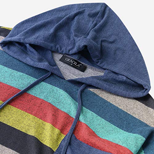 WARMWORD Sudaderas Mujer Tumblr Largas con Capucha Otoño Sudaderas Invierno Sweatshirt Hoodies for Women Casual Camisetas Mujer Manga Larga Anchas Tallas Grandes Estampados Rayas