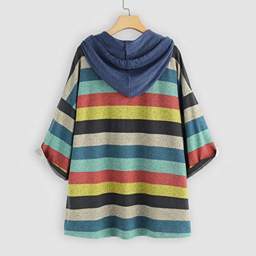 WARMWORD Sudaderas Mujer Tumblr Largas con Capucha Otoño Sudaderas Invierno Sweatshirt Hoodies for Women Casual Camisetas Mujer Manga Larga Anchas Tallas Grandes Estampados Rayas