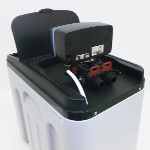 Water2buy Mezzo AS300 - Descalcificador de Agua, Temporizador Compacto, Sistema Automático Ultrasilencioso, Blanco