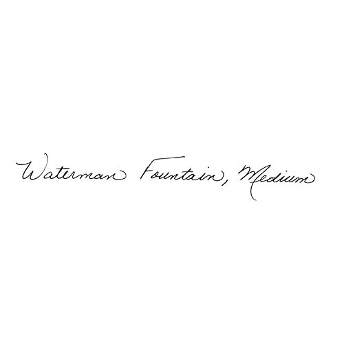 Waterman Perspective  - Pluma estilográfica, color negro brillante con clip de oro de 23 quilates, plumín mediano con cartucho de tinta azul, estuche de regalo