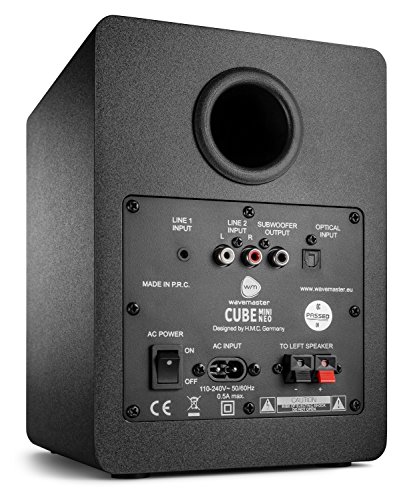 Wavemaster Cube Mini Neo - Sistema de Altavoces (36 V, Bluetooth, Entrada Digital, Control Remoto por Infrarrojos) Color Negro