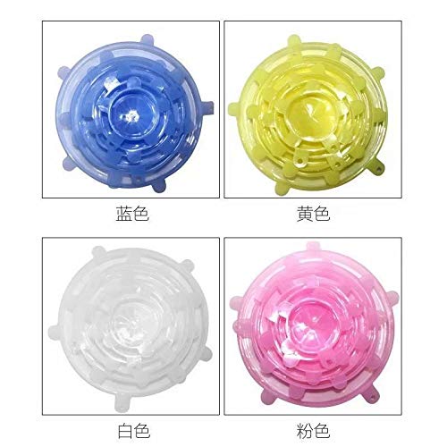 Waymeduo Tapas de Silicona, 6 Unidades, duraderas y ecológicas, Fundas elásticas para Frutas y Verduras o Tazas, Cuencos, Tazas, Platos, latas, etc