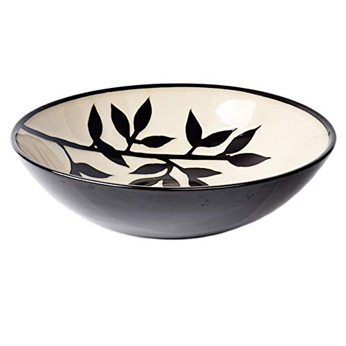 WCS Cuencos Tazón de Fuente Grande de la Fruta de la Personalidad de la cerámica Sopa Grande de los tallarines de Ramen Pote Pintado a Mano de la vajilla de bambú del mar 10 Pulgadas