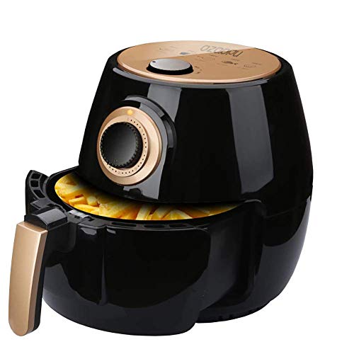 WCY Freidora casera Inteligente del Aire, Saludable cocinar sin Aceite, Que no se pegue sartén con Doble LCD táctil, Control de Temperatura y Tiempo, Pollo Frito Pescado a la Parrilla-Negro yqaae
