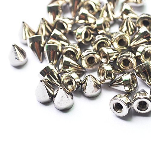 Weanty 100 piezas cono pinchos tuercas punk remaches para bricolaje manualidades bolsas de cuero pulseras de cuero ropa zapatos decoración 9,5 mm