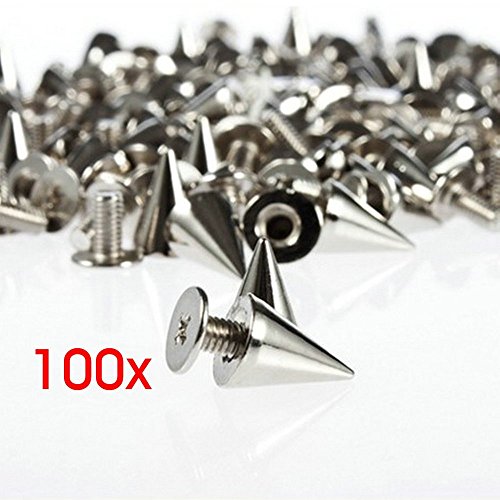 Weanty 100 piezas cono pinchos tuercas punk remaches para bricolaje manualidades bolsas de cuero pulseras de cuero ropa zapatos decoración 9,5 mm