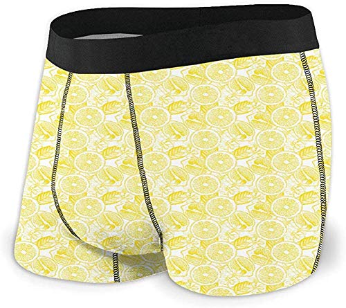 Web--ster Calzoncillos Boxer Deportivos para Hombres, Estilo Dibujado a Mano, Fresas, Comida jugosa Tropical, alimentación Natural Limpia, tamaño S MBF-695