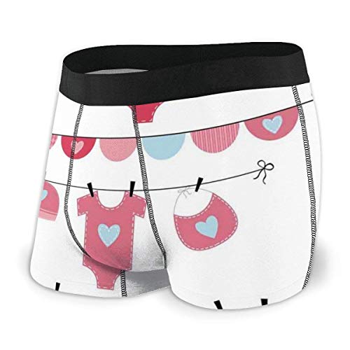 Web--ster Calzoncillos bóxer para Hombre, Secado de Ropa de bebé, Calcetines, Sombrero, servilleta con Figura de búho y Corazones, Talla L