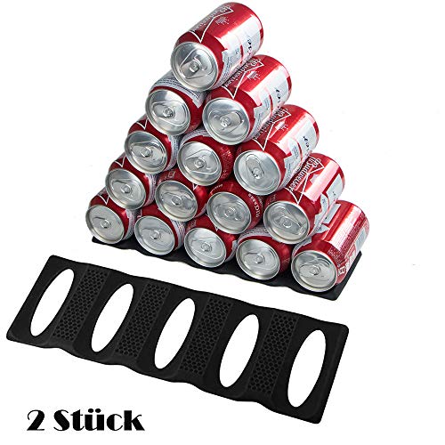 Webake Estante de Silicona para Botellas para la cocina y el frigorífico Juego de 2 Soporte de Silicona Contiene 15 Botellas para Cerveza, latas , la Cocina, el Armario, la despensa, la Nevera