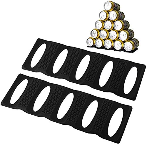 Webake Estante de Silicona para Botellas para la cocina y el frigorífico Juego de 2 Soporte de Silicona Contiene 15 Botellas para Cerveza, latas , la Cocina, el Armario, la despensa, la Nevera