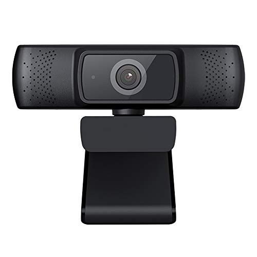 Webcam PC Full HD 1080P con Micrófono, 1080p/30fps, con Micrófono Reductor de Ruido para Reunión, Curso por Internet, Videollamada, Rotación de 360° Gran Angular de 110° -Portátil, Mac, Windows