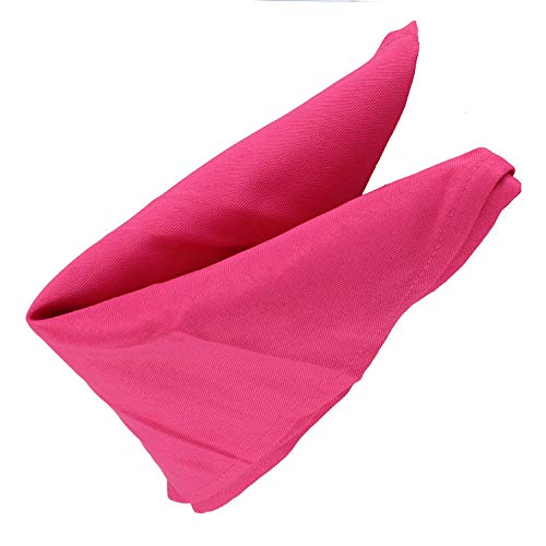 WedDecor 20 Inch Algodón Poliéster Mesa Servilleta para Hogar, Hotel, Comedor, Boda, Banquete, Fiesta, Eventos, Dobladillo Bordes Ligero & Lavable a Máquina - Rosa Fucsia, 10pcs