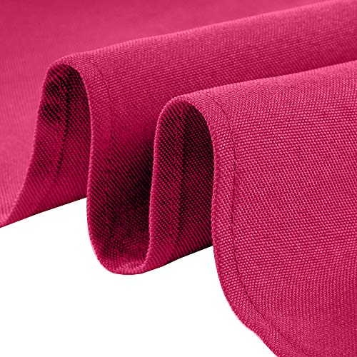 WedDecor 20 Inch Algodón Poliéster Mesa Servilleta para Hogar, Hotel, Comedor, Boda, Banquete, Fiesta, Eventos, Dobladillo Bordes Ligero & Lavable a Máquina - Rosa Fucsia, 10pcs