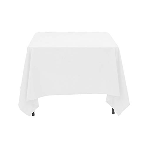 Weddecor Rectangular Mantel Adornos Boda Duradero Tela Mantel Banquetes Cumpleaños Aniversario Fiestas Eventos, 70 x 126 Inches, Negro, 1pc - Blanco, 91 x 126 Inches