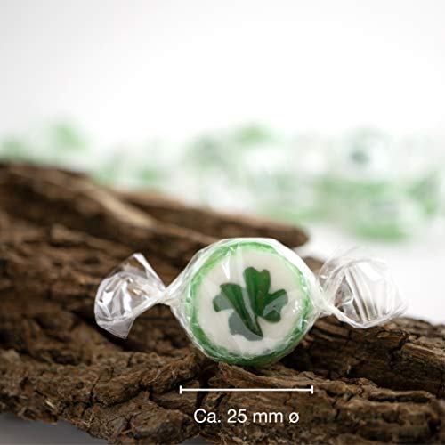 WeddingTree Caramelos Trébol Verde para Wedding - 500g Caramelos Boda - Dulces en Forma de Trébol Mensaje para decoración de Mesa, para Bautizo, Wedding Favours de Boda, Día de la Madre o Comunión