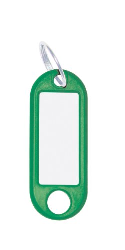 Wedo 262801804 Llavero con anillo de plástico, etiquetas intercambiables, 100 piezas, verde