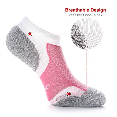 Weekend Peninsula 5 Pares Calcetines Running Deportivos Hombres Mujer, Calcetines Cortos Tobilleros Hombre Mujer Invisibles Bajos Antiampollas (EU 39-42, 5X Rosa1)