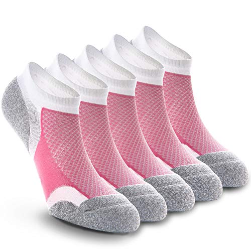 Weekend Peninsula 5 Pares Calcetines Running Deportivos Hombres Mujer, Calcetines Cortos Tobilleros Hombre Mujer Invisibles Bajos Antiampollas (EU 39-42, 5X Rosa1)