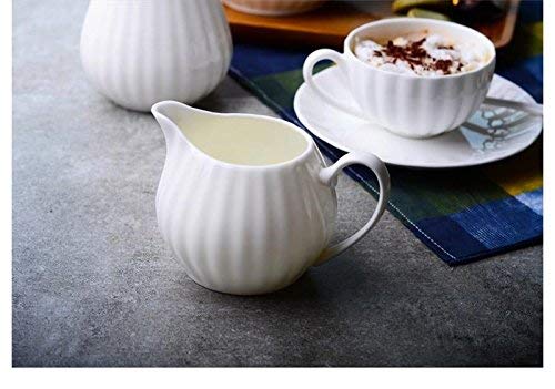 WEHOLY Inicio Juego de café con Hueso Real, Juego de 21, Taza y Tetera de Calabaza Blanca Pura, Bote de Crema y azucarero, Taza de té con rodajas de Taza