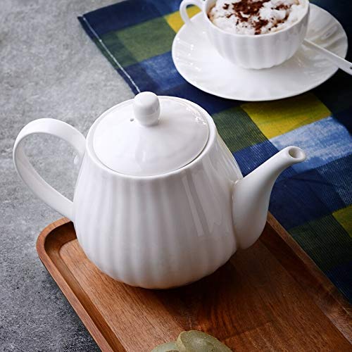 WEHOLY Inicio Juego de café con Hueso Real, Juego de 21, Taza y Tetera de Calabaza Blanca Pura, Bote de Crema y azucarero, Taza de té con rodajas de Taza
