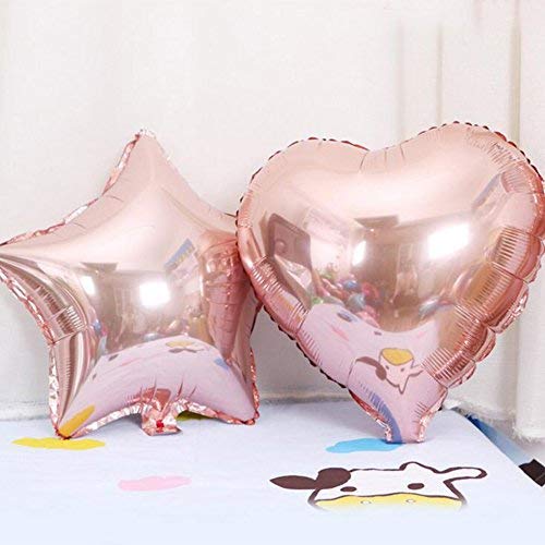 Weimi 60 Birthday Decorations Rose Gold for Girls Lámina autoinflable Happy Birthday Banner Star Heart Foil Globo Confeti Látex Globos con Cadena Transparente para Niñas Mujeres Party Supplies