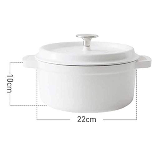 weiwei HLR Cacerola Platos Cacerola,Hierro Fundido Hogar Gas Sin Cocer Redondo Sopa de Cocina versátil se Puede Utilizar como cazuela Olla de cerámica
