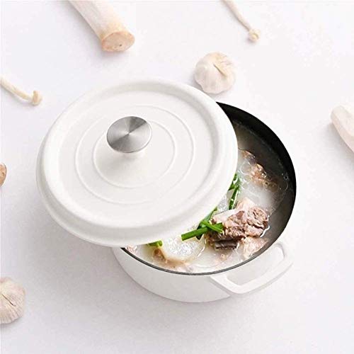 weiwei HLR Cacerola Platos Cacerola,Hierro Fundido Hogar Gas Sin Cocer Redondo Sopa de Cocina versátil se Puede Utilizar como cazuela Olla de cerámica