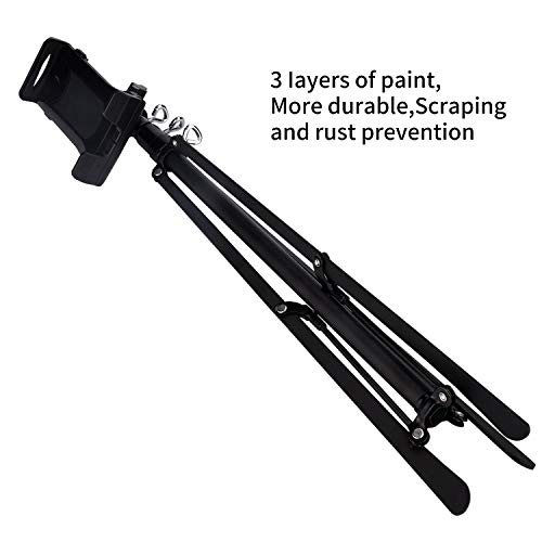 Weiyudang Soporte de pie para teléfono o tableta, soporte de trípode, portátil, altura ajustable de 20 a 50 pulgadas, rotación de 360 grados para todos los teléfonos y tabletas de 4 a 12 pulgadas