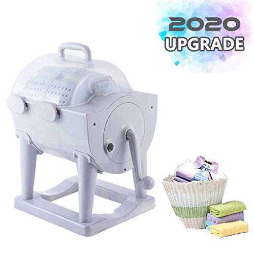 WEIZI Mini Lavadora Portátil manivela Lavadora Secadora rotativa Compacta Manual no eléctrica Operada manualmente Lavadora ecológica para Dormitorio apartamento Camping Alternativa de lavandería
