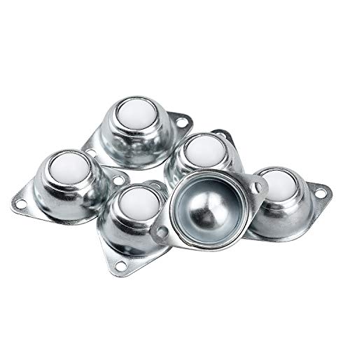 WEKON 6pcs Transferencia a Bola, Rodamiento de Transferencia de Bolas, Rodillo Bola de Transporte Súper Duradera para Muebles Silla de Rueda Diámetro 16mm Carga Max. 15kg con 2 Orificios