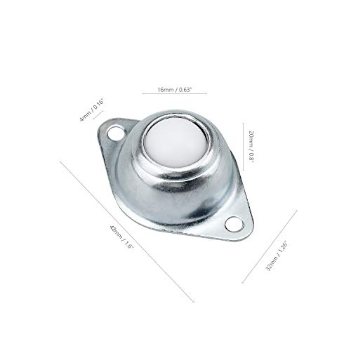 WEKON 6pcs Transferencia a Bola, Rodamiento de Transferencia de Bolas, Rodillo Bola de Transporte Súper Duradera para Muebles Silla de Rueda Diámetro 16mm Carga Max. 15kg con 2 Orificios