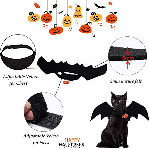 WELLXUNK Halloween Disfraz para Gatos Perros Murciélago Disfraz De Gato Ropa Gato Disfraz Perro Gato Perro Cool Pet Halloween Bat Wings Disfraz,para Halloween Holiday Theme Party