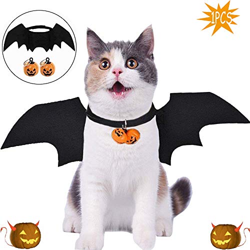 WELLXUNK Halloween Disfraz para Gatos Perros Murciélago Disfraz De Gato Ropa Gato Disfraz Perro Gato Perro Cool Pet Halloween Bat Wings Disfraz,para Halloween Holiday Theme Party