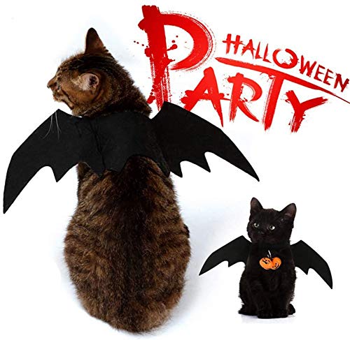 WELLXUNK Halloween Disfraz para Gatos Perros Murciélago Disfraz De Gato Ropa Gato Disfraz Perro Gato Perro Cool Pet Halloween Bat Wings Disfraz,para Halloween Holiday Theme Party
