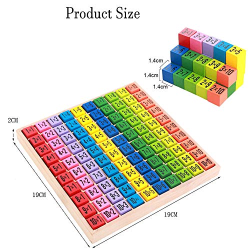 WELLXUNK Juego de Tabla de Multiplicar Tabla de Multiplicar de Madera Juguete de Mesa de Multiplicación Tablas de Multiplicar,para Niños Matemáticas Educativos Juguetes de Madera