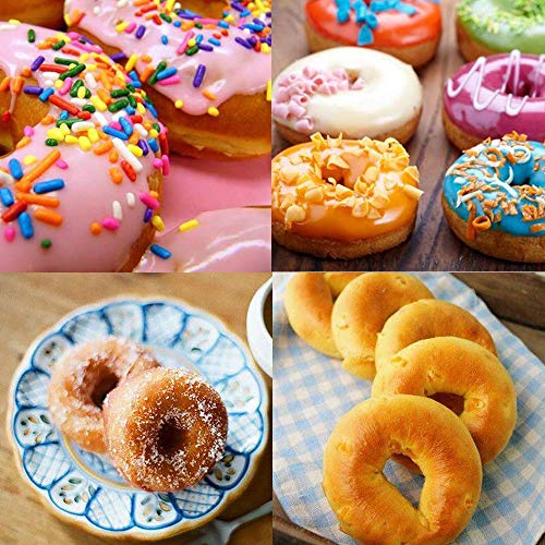 WELLXUNK Molde para Donut de Silicona, Juego de 2 Molde de Silicona para Hornear Donut, Antiadherente Molde de Silicona Apto para Lavavajillas, Horno, Microondas, Congelador